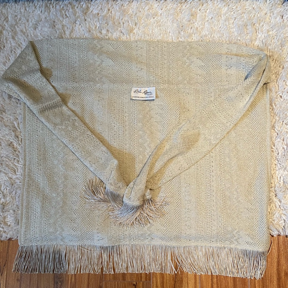 Beige Fringed Scarf